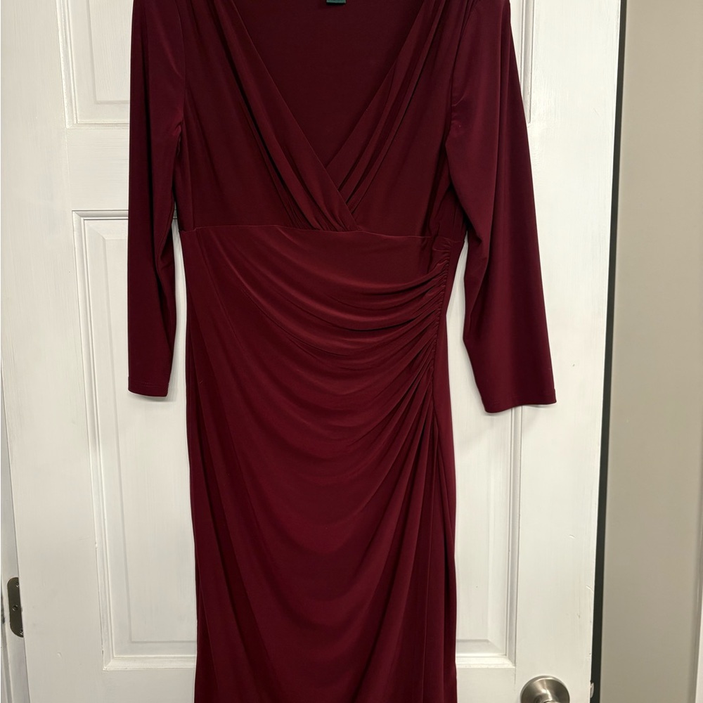 Ralph Lauren Deep Red Long Sleeve Dress